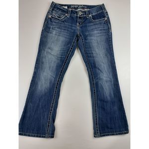 AMETHYST HEAVY STITCH EMBROIDERED BOOTCUT JEANS